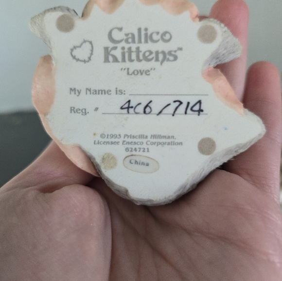 Calico Kittens "You'll Always Be Close To My Heart" "Love" 1992 Figurine Enesco - Picture 6 of 12